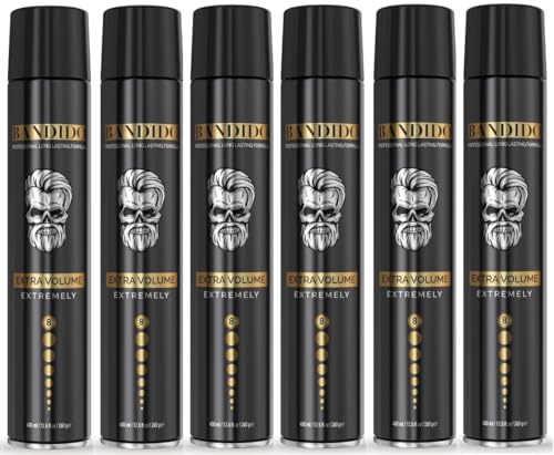 Bandido Hair Spray Maximum Hold Extra Volumen 400ml Haarspray Friseurbedarf Haar Styling für alle Haartypen Hairspray für Damen und Herren (6x 400ml)