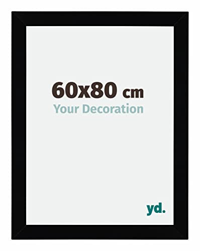 yd. Your Decoration - Bilderrahmen 60x80 cm - Schwarz Hochglanz - Bilderrahmen aus MDF mit Acrylglas - Antireflex - 60x80 Rahmen - Mura