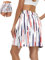 Soneven Tennisrock Damen mit Hose Wanderrock Damen Skort Knielang mit Taschen und Verstellbare Kordelzug Mini Rock Weiß L