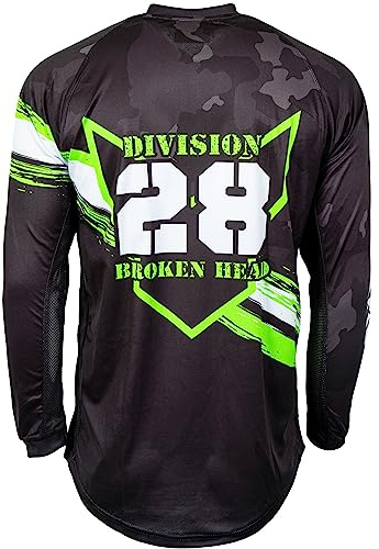 Broken Head MX Jersey Rebelution Camouflage-Grau-Neon-Gelb - Moto-Cross Jersey - BMX - Offroad - Trikot - Racing Shirt (L)