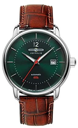 Zeppelin lz120 bodensee Herren Uhr analog Automatik mit Leder Armband 8160-4
