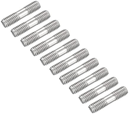 METALLIXITY Double Terminal Goujon Vis (M6 Filetage 25mm Longueur) 20Pcs 304 Inox Acier Double Fileté Barre Boulons - pour Maison Entretien