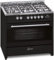 Gurari Cucina a Gas 90 cm GCH E 911 BL a libera installazione | Forno Elettrico XXL 121 L | 5 Fuochi | Bruciatore Wok 4kW | Nero | Programmatore Elettronico | Smalto Facile da Pulire