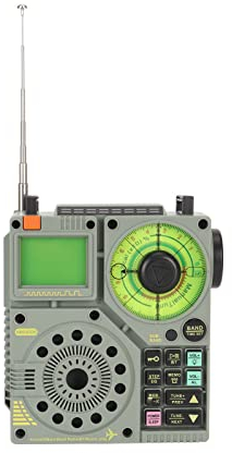 Full Band Radio Receiver, Portable Shortwave Radio, Full Band FM MW SW AIR VHF Portable Radio Battery Operated with BT, SOS Alarm, APP Remote Control, for Outdoor