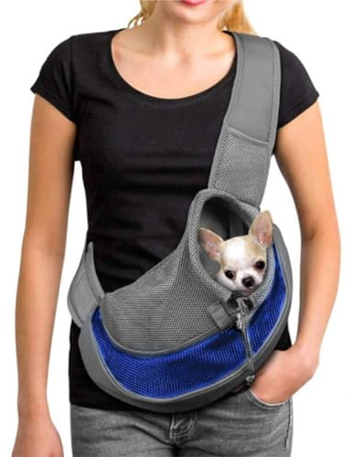 Sac de transport réglable pour chiot et chat avec poche et ceinture de sécurité en maille douce et confortable pour petits chiens, chats, promenades et voyages quotidiens