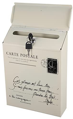 jojofuny Boîte Aux Lettres Murale Rétro Verrouillable avec Clé Style Rustique Vintage Boîte Aux Réclamations Et Journaux Capacité Adaptée Fixation Murale