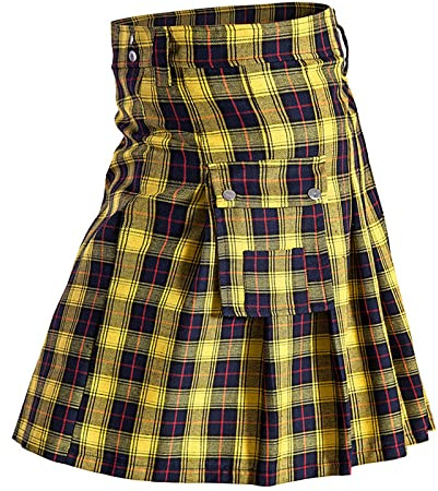 Kilt Écossais Traditionnel à Carreaux pour Homme - Tartan Irlandais - Combat Punk Goth Highland Rock - pour Homme - avec Sangles et Grands Sacs de Transport Kilt Homme Irlandais Véritable Taille S-4XL