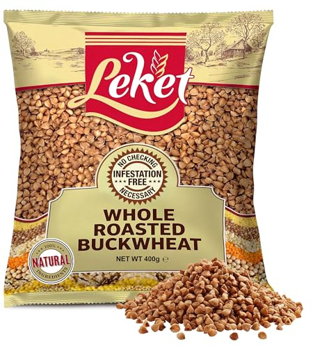 Leket Roasted Buckwheat 400g - Premium Whole Grain for Nutritious & Delicious Meals - Quick & Convenient, Kosher, High-Protein, Non GMO Superfood