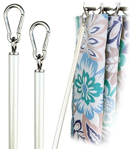 46 inch (2 Pack) Pearl White Iron Curtain Pull Wand - Drapery Pull Rod