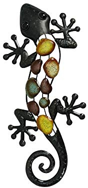 Shihan-2015 Gartendekoration Gartenskulpturen Große Gecko-Wanddekoration aus Metall for Haus und Garten, Outdoor-Statuen, Skulpturen, Hofgartendekorationen Garten-Skulptur