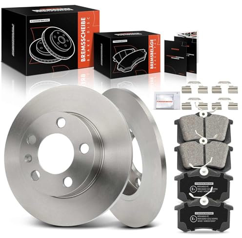 Frankberg Bremsensatz inkl. 2x Bremsscheiben + 4x Bremsbeläge Hinten Kompatibel mit Golf IV 1J1 Polo 6C1 6R1 Fabia II 542 Polo 9A 9N Replace# 1J0698451C,1J0698451B