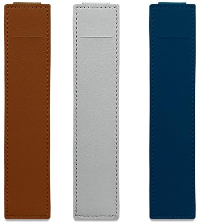 SXRQ Stifthalter mit elastischem Band für Hardcover-Notizbücher, Tagebücher, Planer, Stifteetui, Leder-Stifthülle mit Gummiband, 3 Stück