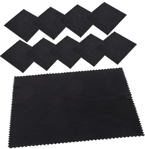 HAPINARY 10stücke Schwarze Baumwoll Reinigungstücher Mit Fusselfreiem Langlebigem Material Für Brillen Smartphones Laptops Tablets Kameraobjektive Sanfte Streifenfreie Und Gl