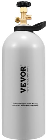 VEVOR CO2 Tank, 10 lbs New Aluminum Alloy Cylinder, CO2 Air Tank with Light Spray Coating, CGA320 Valve, Handle & Adjustable Pressure, DOT Approved Cylinder for Draft Beer Dispensing and Soda Maker