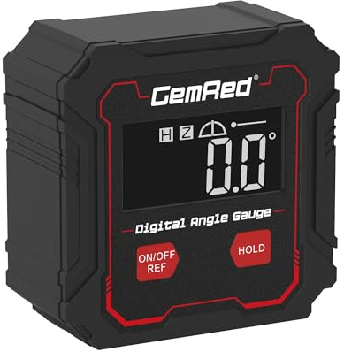 GemRed Digitaler Winkelmesser, IP54 wasserdicht | mit LCD-Display, Neigungsmesser für Holzarbeiten und Bau（2 Tasten）