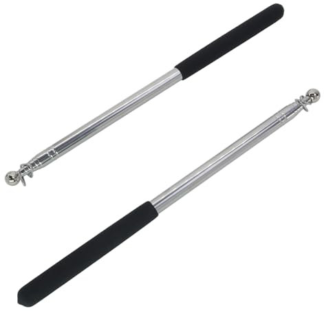 Mewtush 2 PCS Asta della Bandiera Telescopica in Acciaio Inox, Bastone Allungabile, Asta Portatile per Insegnanti e Guide Turistiche, Ideale per Viaggi, Campeggio e attività All'Aperto(1,6m)