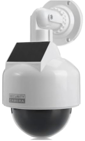 Pqahffowr Caméra de sécurité simulée avec lumière LED clignotante - Dôme factice pour intérieur/extérieur - 1 pièce
