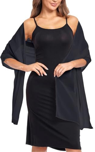 Damen Stola Festlich Für Abendkleid Chiffon Schal Soft Chiffontücher Leichter Schultertuch Elegante Weicher Quasten Festliche Stolas Frauen Braut Hochzeit Schultertuch