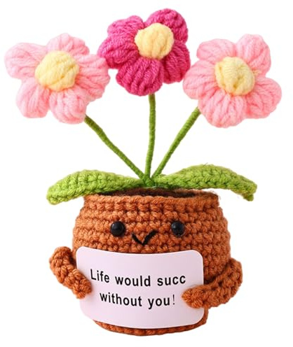 Pianta di supporto emotivo - Ornamento di cactus all'uncinetto, d i y pianta a foglia all'uncinetto | Fun all'uncinetto all'uncinetto Pelugo di fiori succulenti, arte per pianta sospesa all'uncinetto,