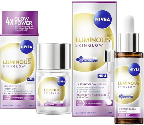 NIVEA LUMINOUS630 Skin Glow Liquid Refiner (100 ml) + NIVEA LUMINOUS630 Skin Glow Instant Glow Serum (30 ml)