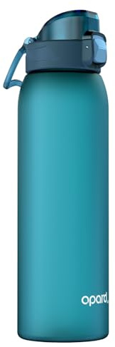 Opard Zip 32oz Plastic Water Bottle Dishwasher Safe, Leakproof Flip-Top Lid, BPA Free Tritan, Wide Mouth Reusable Sports Water Bottle for Gym Hiking Commuting Outdoor Travel and School