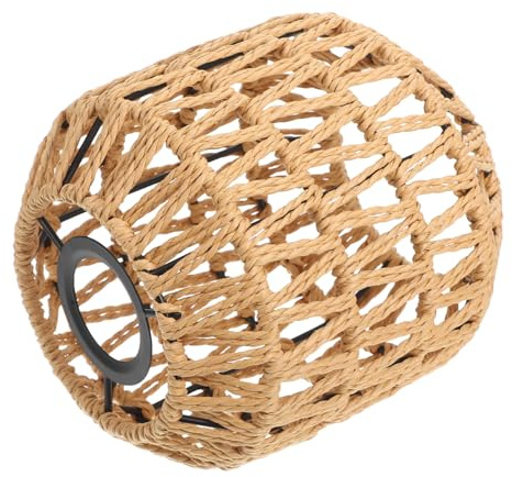 OSALADI Paralume in Ferro e Corda Carta Intrecciata per Lampade Sospensione Design Naturale e Resistente Diffusore Luce Per da Pranzo Corridoio e Copertura Decorativa per Lampadari