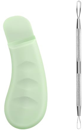 UIEXAY 2 Pièces Outil Pour Enlever Les Points Noirs, Silicone Pour Le Nez Grattoir Pour Points Noirs Spatule Pour Le Visage Nettoyage Profondeur Extracteur Pores Doux Et Sûr Pour La Peau Et Le Nez