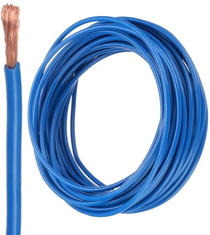 QUARKZMAN 25 Pieds Fil Electrique Isolé Cuivre Toronné 14 AWG Cable de Raccordement Fil THHN Câblage Sonnette, Industriel, Câblage Remorque, Classé pour 600 Volts,UL listed,Bleu