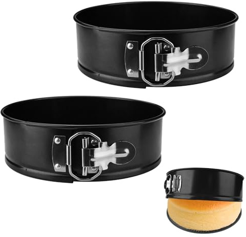 LELE LIFE 2 Pack 7in/18.5cm Springform Pan, Nonstick with Removable Bottom, Leakproof Cheesecake Pan Round Cake Pie Mold for Baking