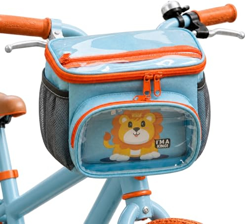 Sukizifa Lenkertasche Fahrrad Kinder Mit Reißverschluss, Fahrradkorb Kinder Vorne Für Laufrad, Roller Und Dreirad, wasserdichte Vordertasche Für Jungen Und Mädchen