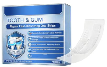 Strisce orali a scioglimento rapido per la riparazione di denti e gengive, pellicole per l'igiene orale al mentolo delicate,soluzione portatile per la cura delle gengive (1 box)