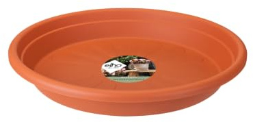 elho Universal Saucer Round 40 - Saucer for Indoor & Outdoor - 100% Recycled Plastic - Ø 40.0 x H 5.8 cm - Brown/Terra