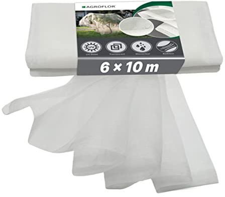 AGROFLOR® filet anti insectes, taille : 6 x 10 m, contre la mouche du chou, la mouche de la cerise, insectes & parasites, maille 0,8 x 0,8 mm