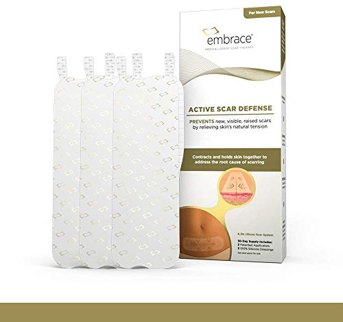 Embrace Active Scar Defense for New Scars, FDA-Cleared Silicone Scar Sheets, 6.3 Inch, X-Large, 30 Day Supply - Packaging May Vary