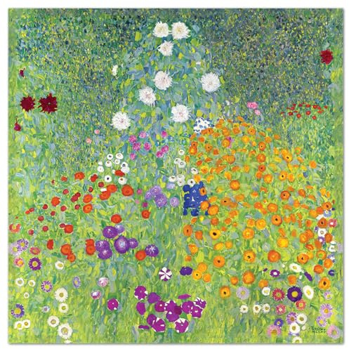 Giallobus - Gemälde - Gustav Klimt - Blumengarten - Acrylglas - 50L x 50l cm - Bereit zum Aufhängen - Moderne Gemälde