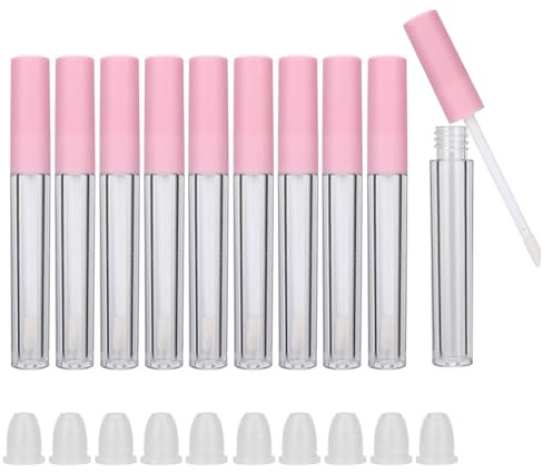 Brrnoo 10 Stück Nachfüllbare Lipgloss-Flasche DIY Leerer Lippenbalsam Schlauchbehälter Reise Geteilte Flaschen Make-up-Werkzeug Zubehör (2,5 ml/Stk.)(02)