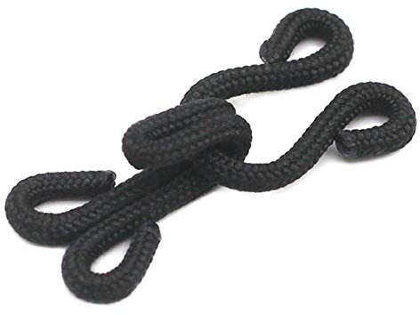 10 Sets Fabric Covered Hook and Eye Closures Bra Fasteners Black Sew on Fur/Coat Fastenings (30mm)