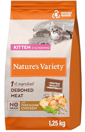 Nature's Variety No Grain Pienso para Gatos Kitten con Pollo - 1,25kg