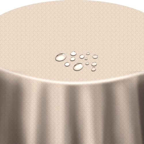 Wachstuch Wachstischdecke Tischdecke Größe wählbar Diamant Beige Oval 130 x 160 cm abwaschbare Gartentischdecke