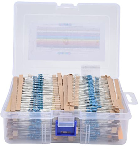 2880 Pcs Metal Film Fixed Resistor Kit 1/4w 1~1MΩ 144 Values,Resistor Assortment Kit ±1% Capacitance Tolerance for Small Experiments, Product Development, Instrumentation,DIY Projects