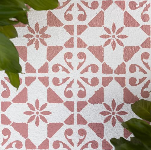 Create Your World Patio Tile Reusable Stencils for 30cm, 45cm and 60cm Garden slabs, Walls, Floors & Furniture Block Daisy Design (60CM X 60CM)