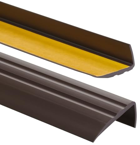 ProfiPVC Perfil de PVC 50mmx25mm, 100 cm - autoadhesivo de borde para escaleras en Forma de L, Tiras antideslizantes para peldaños, Esquina para cantos - Cantonera Protector, Marrón oscuro