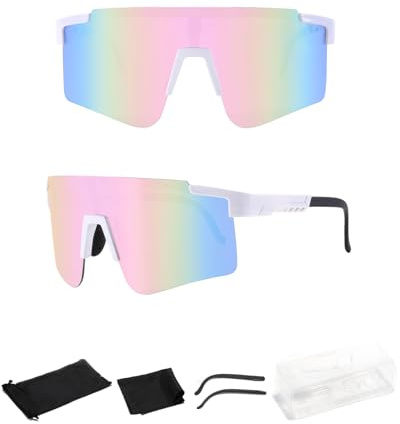 HNLMZ Occhiali da Ciclismo Polarizzati,Sport all'aperto occhiali da sole,Occhiali da Ciclismo Occhiali da Sole Per uomo Donna per Ciclismo, Corsa, Pesca, Guida, Sport All'aperto(Colori Pastello)