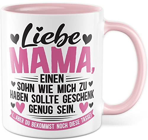 Mama Tasse Mutter Kaffeetasse Kaffee-Becher Eltern Geschenk Muttertag Geschenkidee Mamas Geburtstag lustig Teetasse mit Spruch Humor Geschenkartikel Sohn an Elternteil