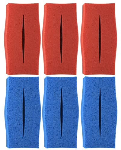 6X Filtres de rechange en éponge compatibles avec Oase Biotec 10 (3X grossier 10ppi + 3X fin 30ppi) | Lot de 3X Bleu 3X Rouge