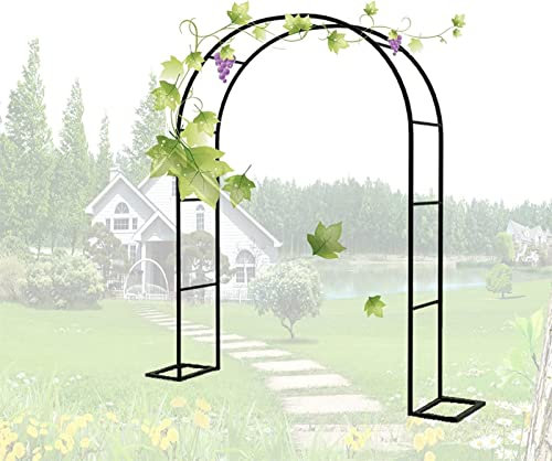 Arche Jardin Aluminium Largeur, Arche À Rosiers Métal, Filet À Plantes Grimpantes, Filet de Treillis, pour Récolte de Concombres, Légume, Vignes, Plantes Grimpantes,240x220x40CM