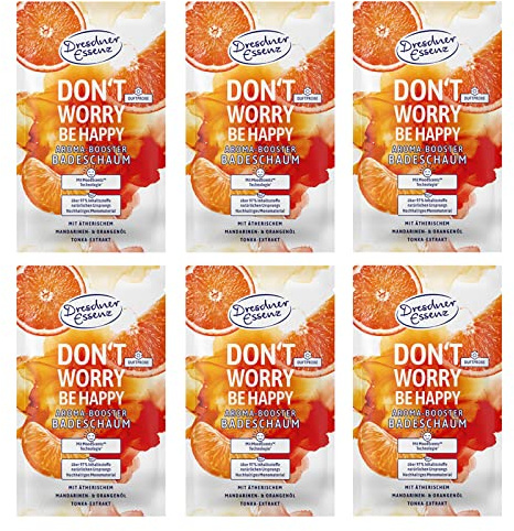 6er Pack Dresdner Essenz Badeschaum Don´t worry, be happy 6 x 80 g Badezusatz vegan