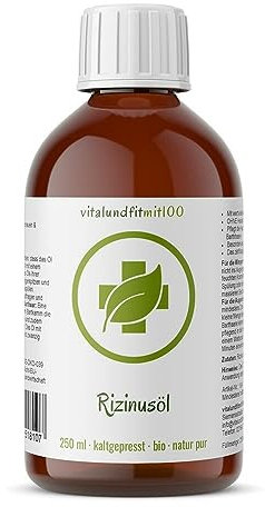 Rizinusöl Bio Kaltgepresst 250 ml - für schnelles Haarwachstum, voluminöse Wimpern, perfekte Augenbrauen, Bartwachstums etc. - vegan, GMO-frei, ohne Zusätze - in einer Braunglasflasche