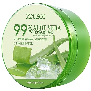 Aloe Vera Gel,300ml Aloe Vera Gesicht Gel,Natürlich Aloe Vera Extrakt,für trockene Haut, Sonnenschutz und Selbstbräuner, für Gesicht, Körper, Sonnenbrand,Aloe Vera Gel
