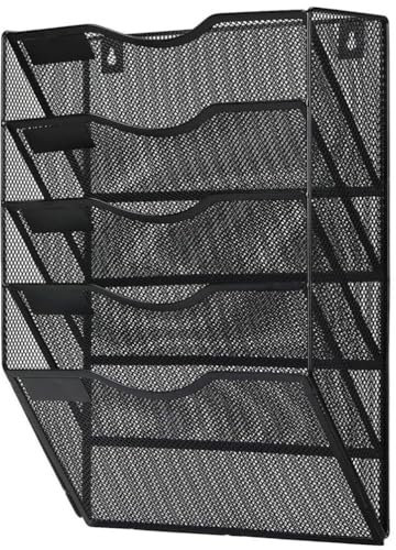 AOKWAWALIY Ordner, Bücherregal, Bücherregal, Buchständer, Zeitschriftenhalter, Wand-Organizer, Aktenordner, Dokumentenständer, Netzstoff, Dokumentenhalter, Aktenregal, Büro, Ausweismappe, Metall,